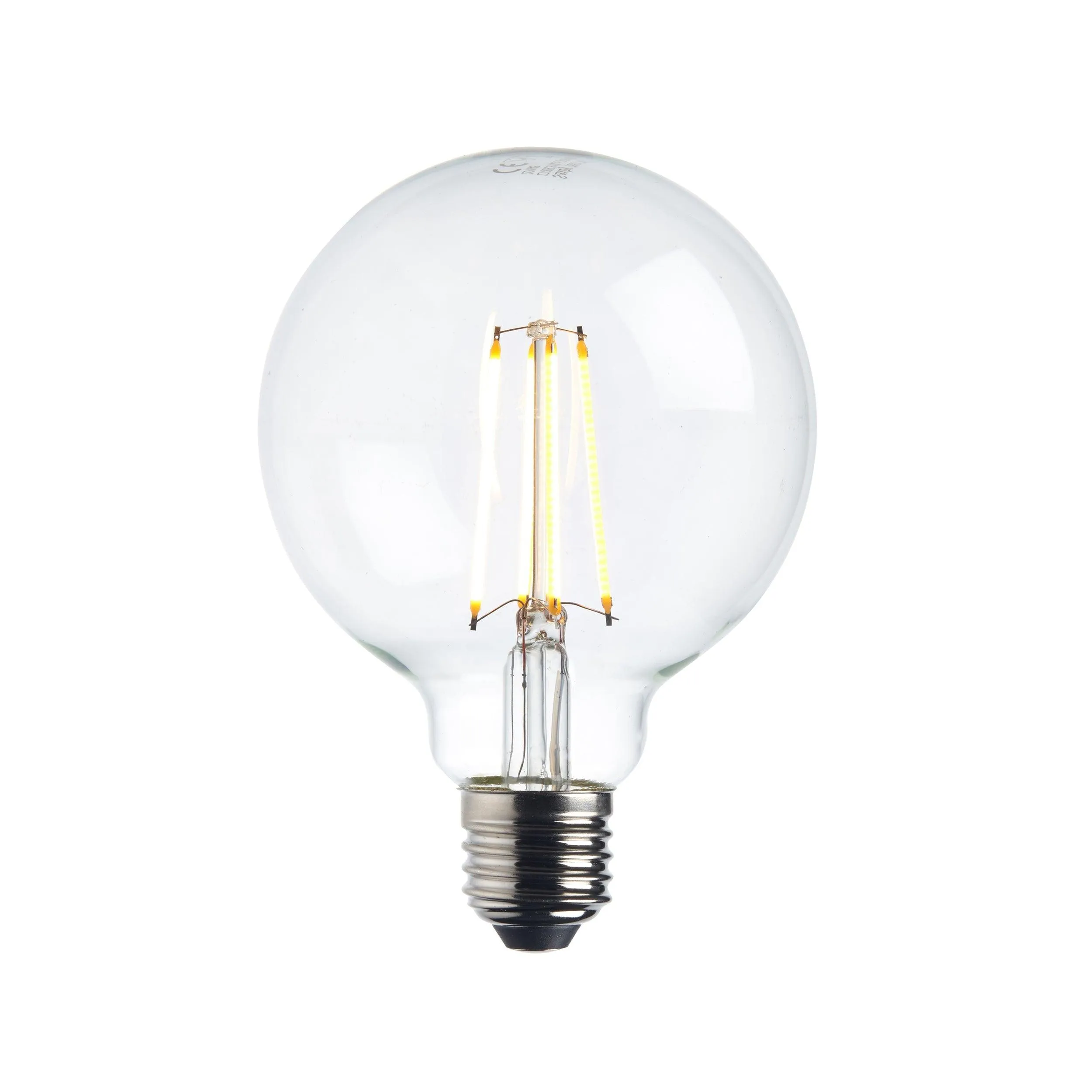 2 X E27 Warm White LED Filament Globe Light Bulb Dimmable 7W