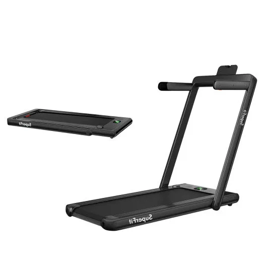 2.25HP 2 in 1 Folding Treadmill with APP Speaker Remote Control-Black