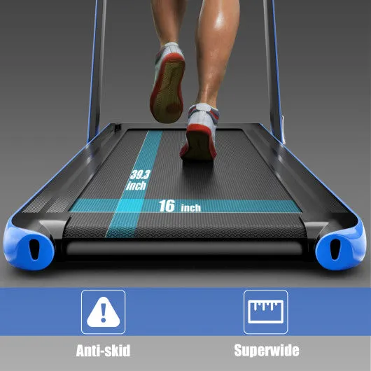 2.25HP 2 in 1 Folding Treadmill with APP Speaker Remote Control-Navy