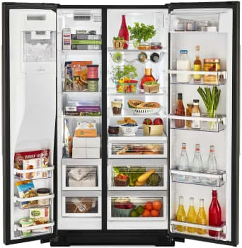 24.8 cu ft. Side-by-Side Refrigerator with Exterior Ice and Water and PrintShield™ Finish