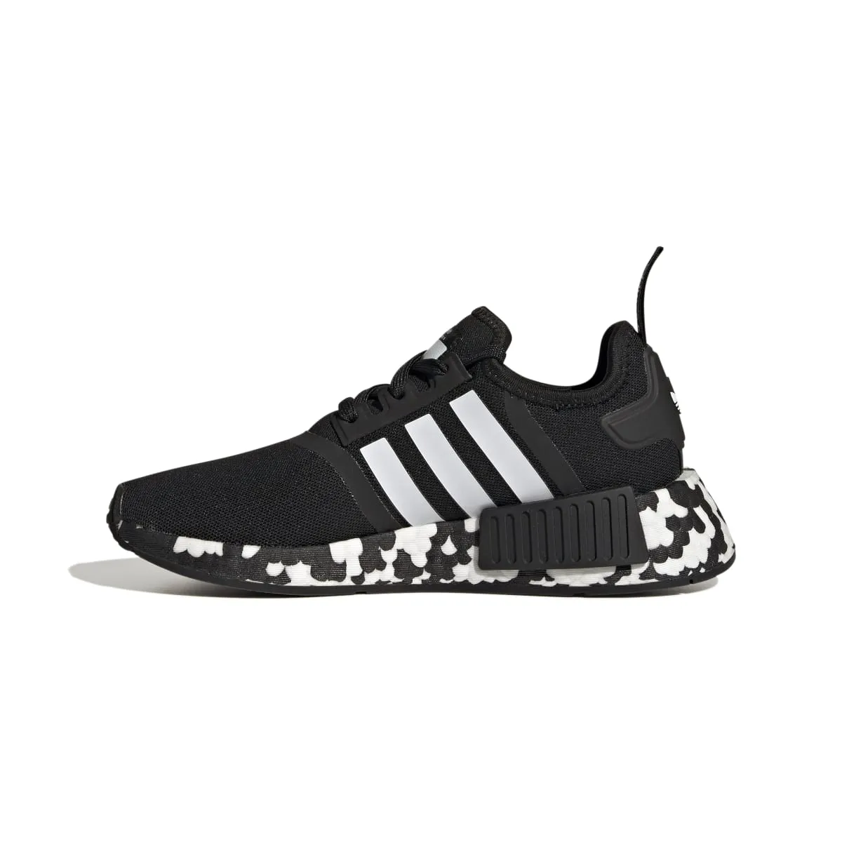 ADIDAS GW9594 NMD_R1 JR'S (Medium) Black/Black/White Textile Running Shoes