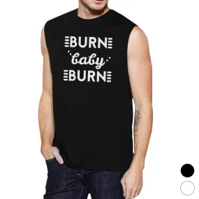 Burn Baby Mens Funny Muscle Tank Top Fitness Muscle Shirt Gifts