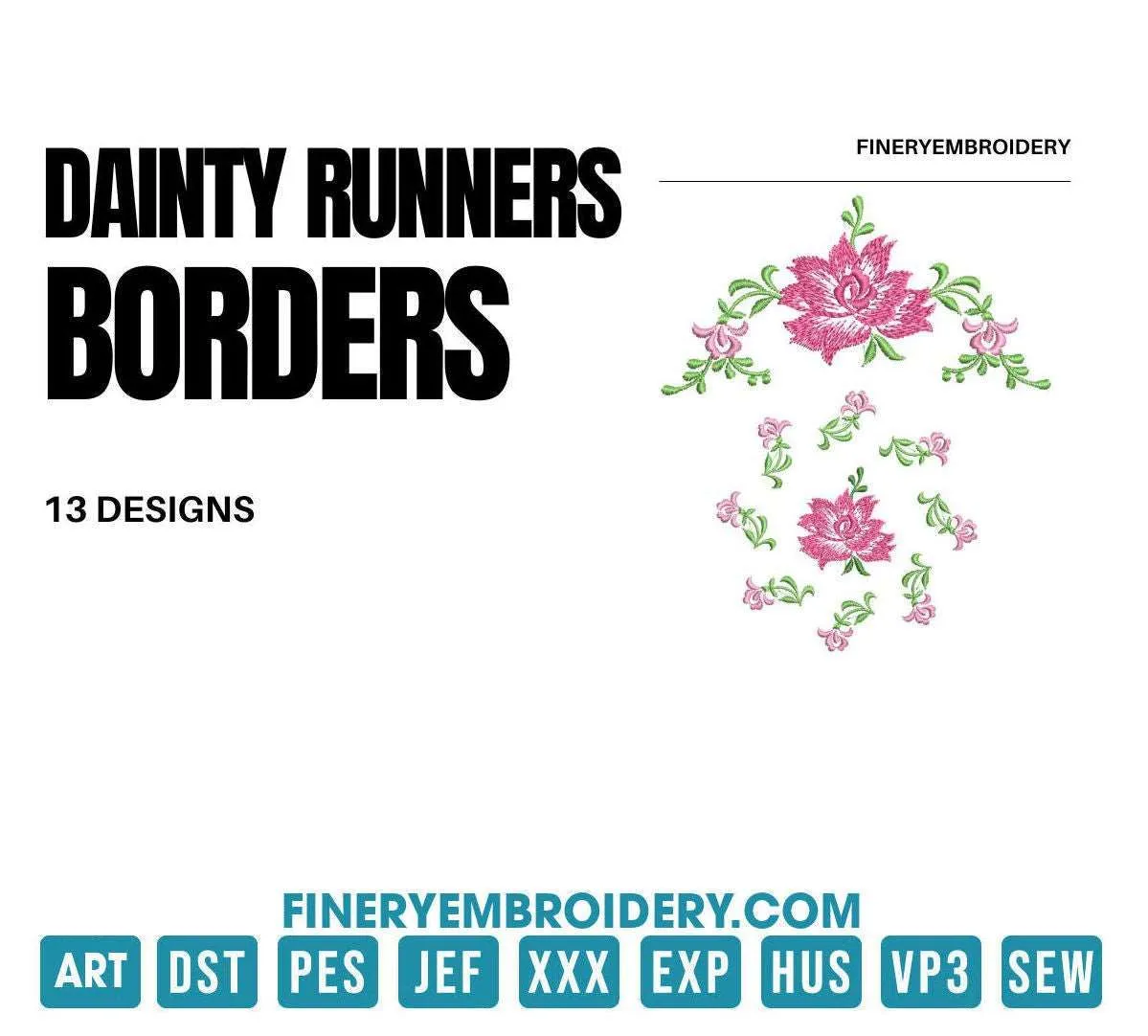 Dainty runners: Embroidery Design Pack