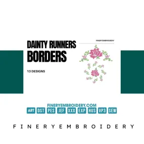 Dainty runners: Embroidery Design Pack