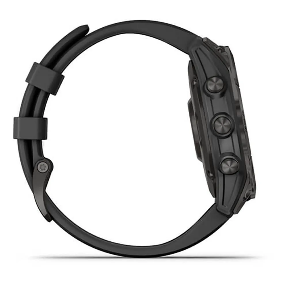 Garmin Fenix 7 Sapphire Solar with Silicone Strap DLC-Titanium Black/Black