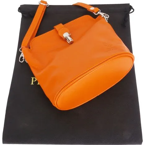 Giosetta-Soft Leather Push Clip Shoulder & Crossbody Bag Plain Colours