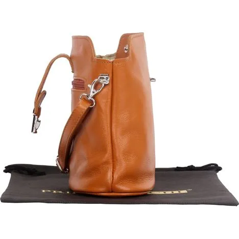 Giosetta-Soft Leather Push Clip Shoulder & Crossbody Bag Plain Colours