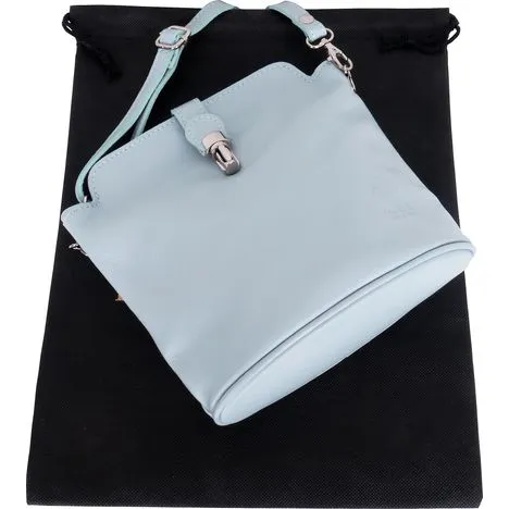 Giosetta-Soft Leather Push Clip Shoulder & Crossbody Bag Plain Colours