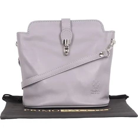 Giosetta-Soft Leather Push Clip Shoulder & Crossbody Bag Plain Colours