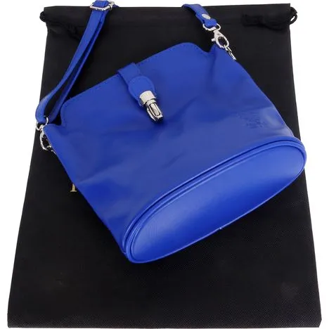 Giosetta-Soft Leather Push Clip Shoulder & Crossbody Bag Plain Colours