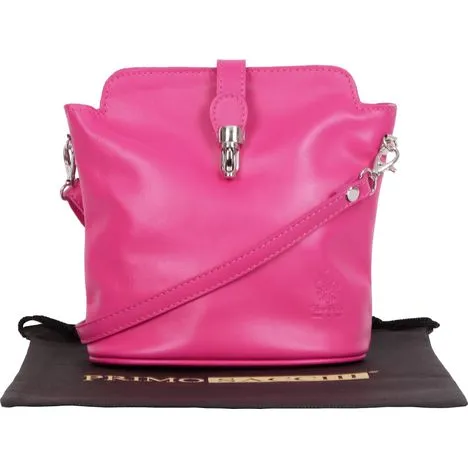 Giosetta-Soft Leather Push Clip Shoulder & Crossbody Bag Plain Colours