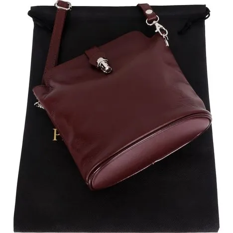 Giosetta-Soft Leather Push Clip Shoulder & Crossbody Bag Plain Colours