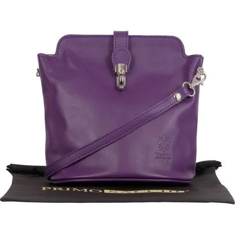 Giosetta-Soft Leather Push Clip Shoulder & Crossbody Bag Plain Colours