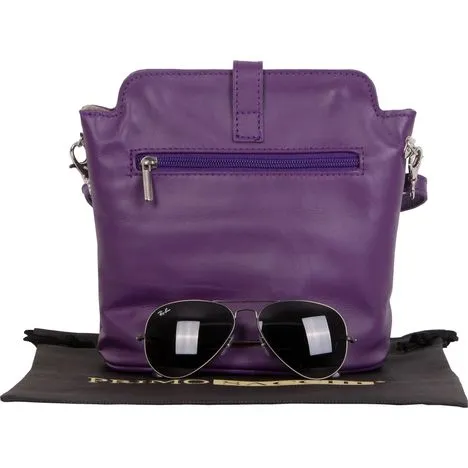 Giosetta-Soft Leather Push Clip Shoulder & Crossbody Bag Plain Colours