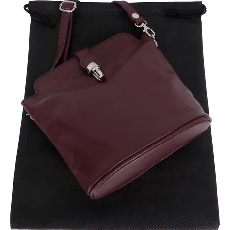 Giosetta-Soft Leather Push Clip Shoulder & Crossbody Bag Plain Colours