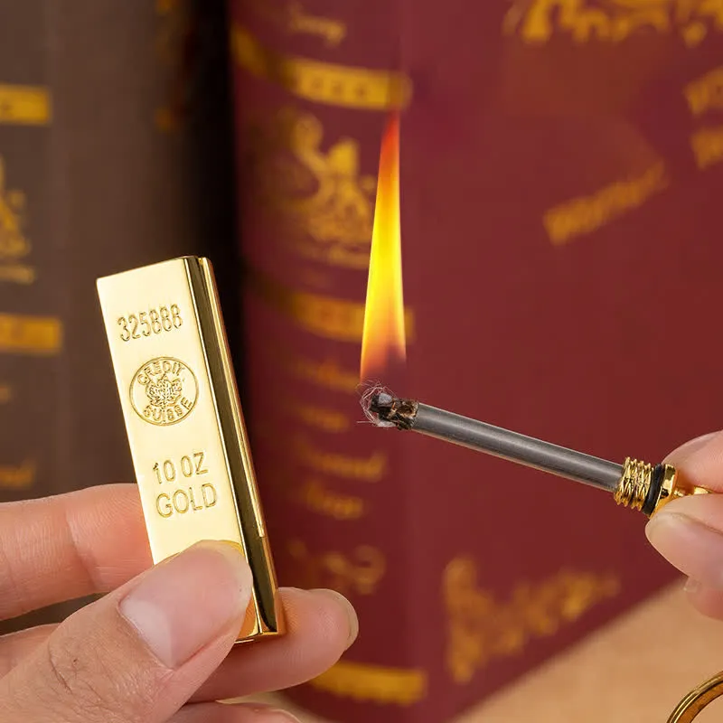 Gold Bar Dollar Matchstick Refillable Oil Lighter