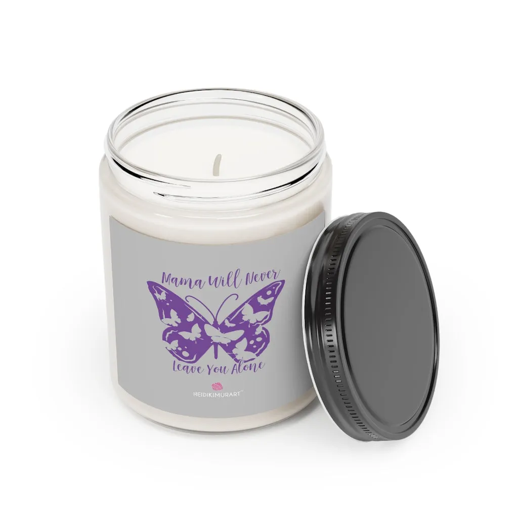 Grey Butterfly Soy Wax Candle, 9oz Best Vanilla or Cinnamon Stick Candle In A Glass Container For Mothers - Made in the USA