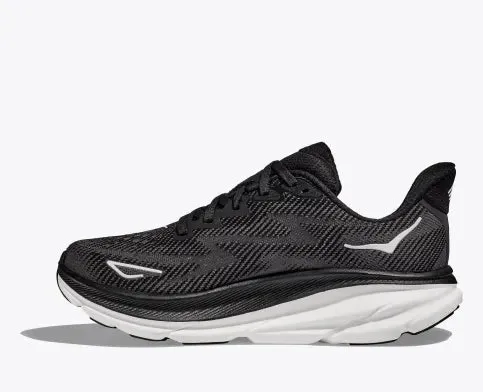 Hoka Womens Clifton 9 Running Shoe Black/White