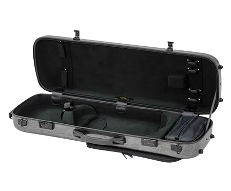 HQ Polycarbon Violin Case Oblong 4/4 - Silver/Black