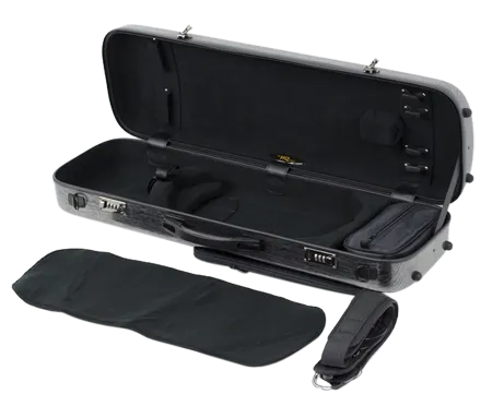 HQ Polycarbon Violin Case Oblong 4/4 - Silver/Black