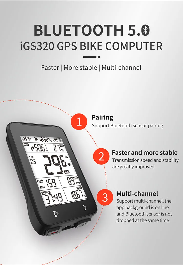 iGPSPORT IGS320 GPS Cycling Computer