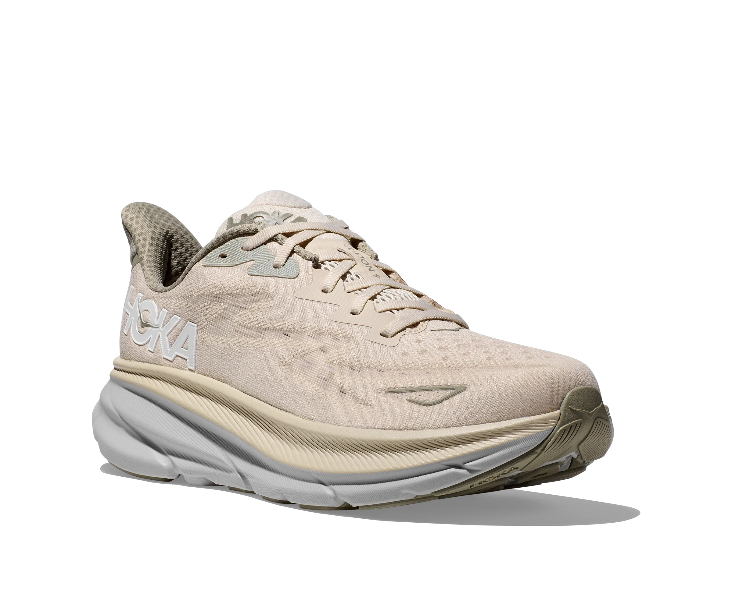 Men's HOKA Clifton 9 Running Shoe in Oat Milk / Barley