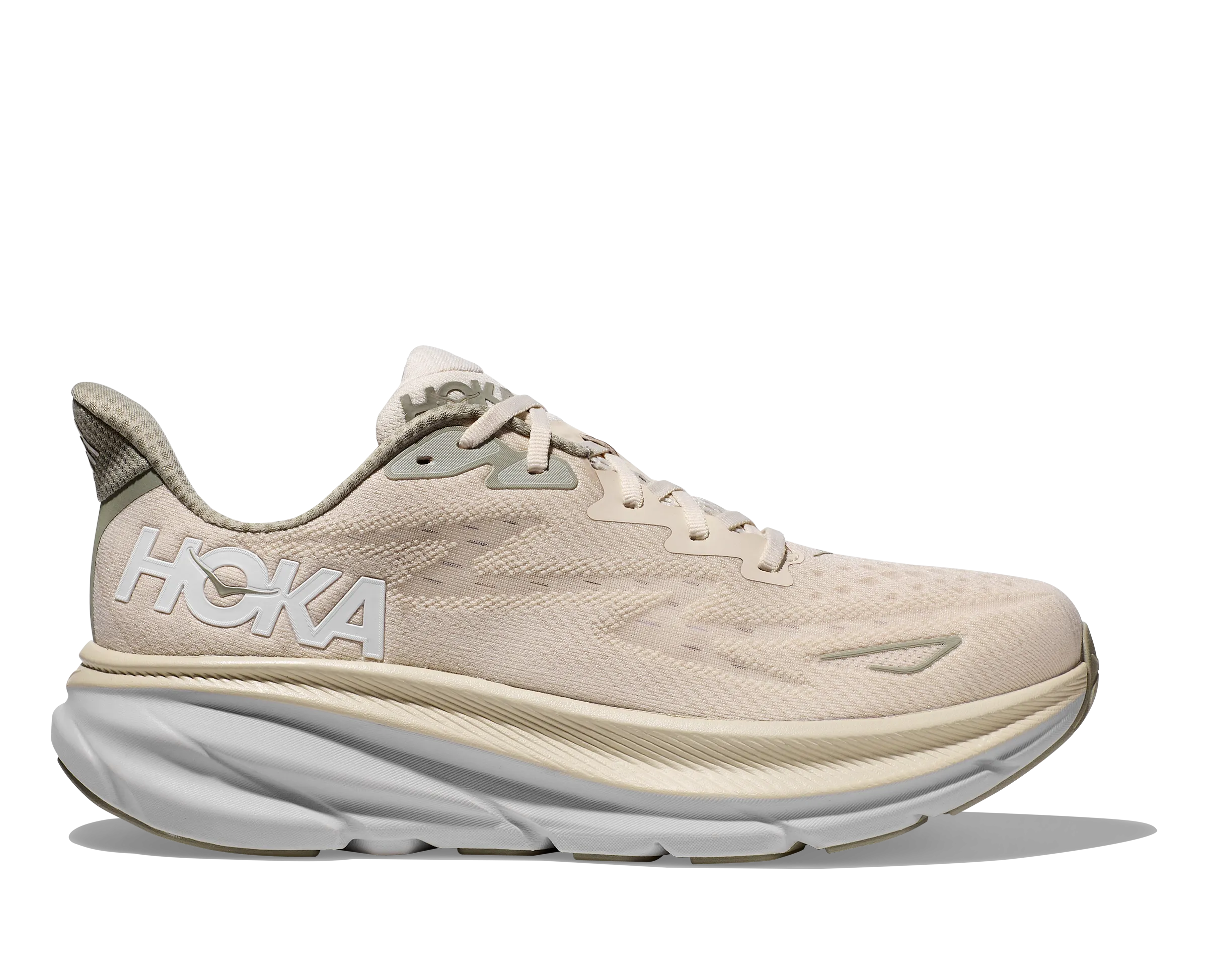 Men's HOKA Clifton 9 Running Shoe in Oat Milk / Barley