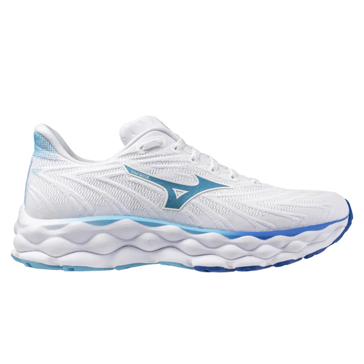 Mizuno Wave Sky 8 Womens | White/laser Blue/mugen Blue