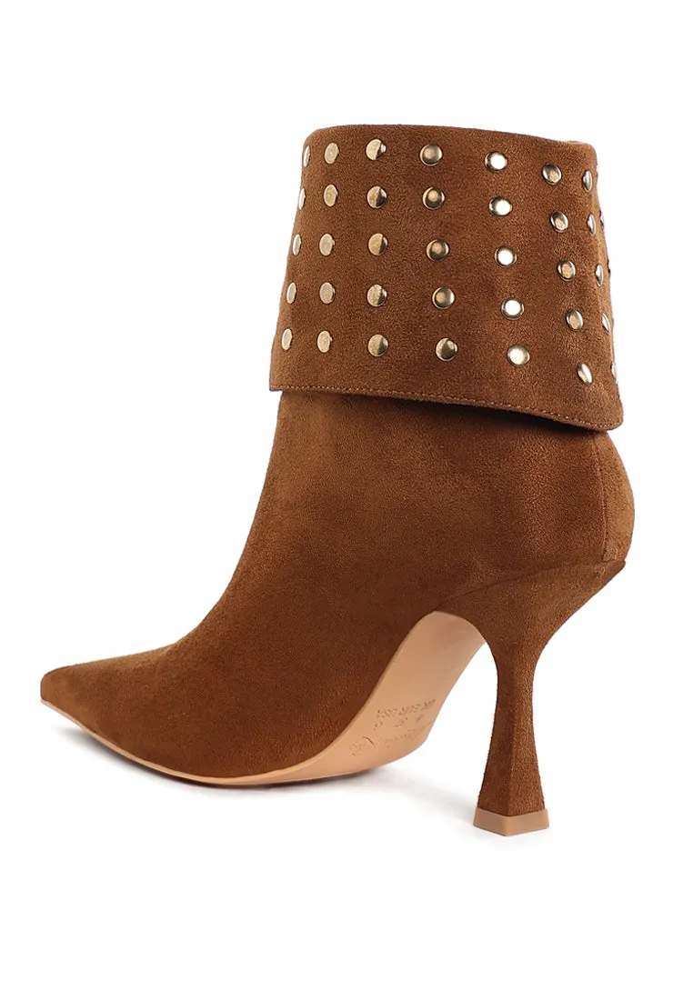 Piccini Stud Embellished Foldover Boots