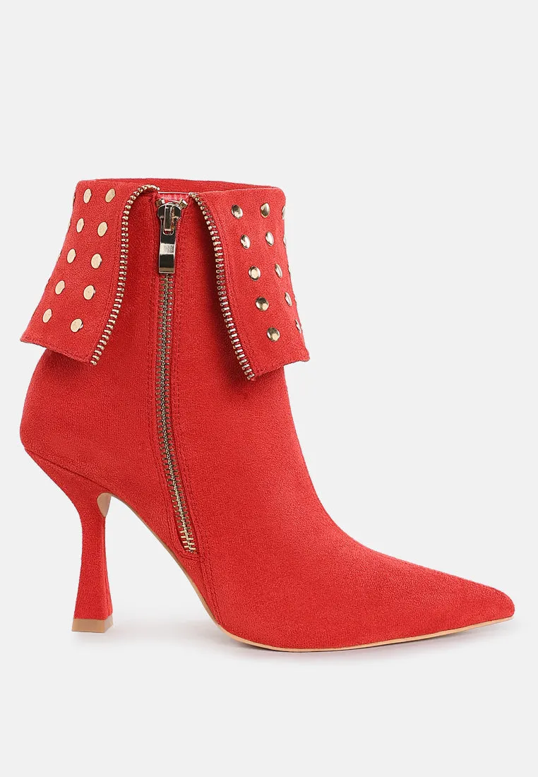 Piccini Stud Embellished Foldover Boots