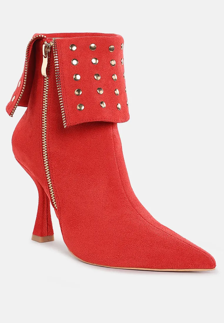 Piccini Stud Embellished Foldover Boots