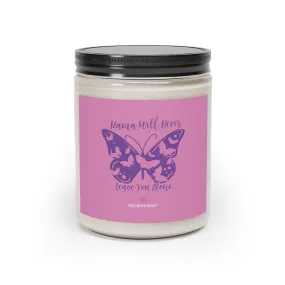 Purple Butterfly Scented Soy Candle, 9oz Best Vanilla or Cinnamon Stick Candle In A Glass Container For Mothers - Made in the USA