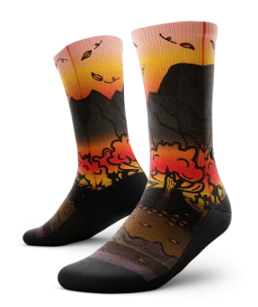 "Fall Bliss" Performance Crew Running Socks by Outway