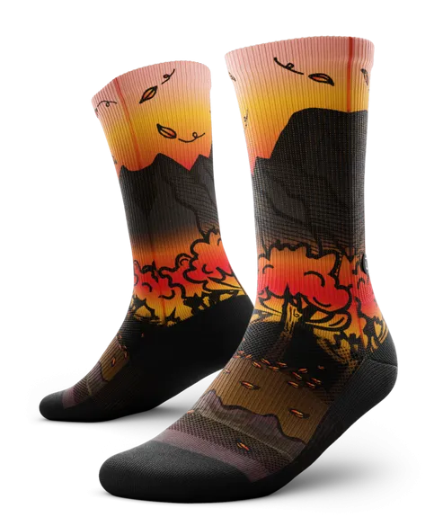 "Fall Bliss" Performance Crew Running Socks by Outway