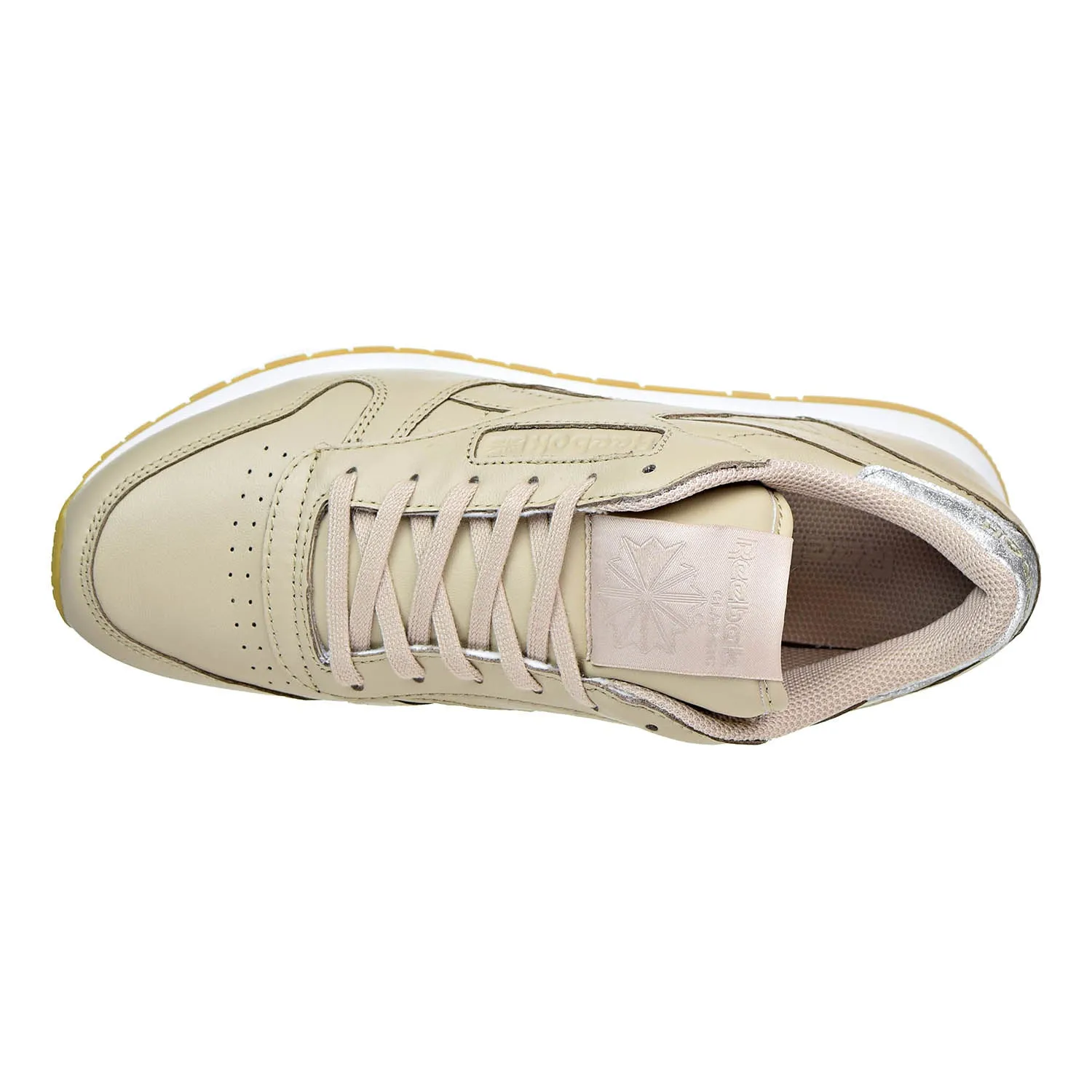 Reebok Classic Leather Met Diamond Womens Shoes Oat Meal/Chalk/Gum