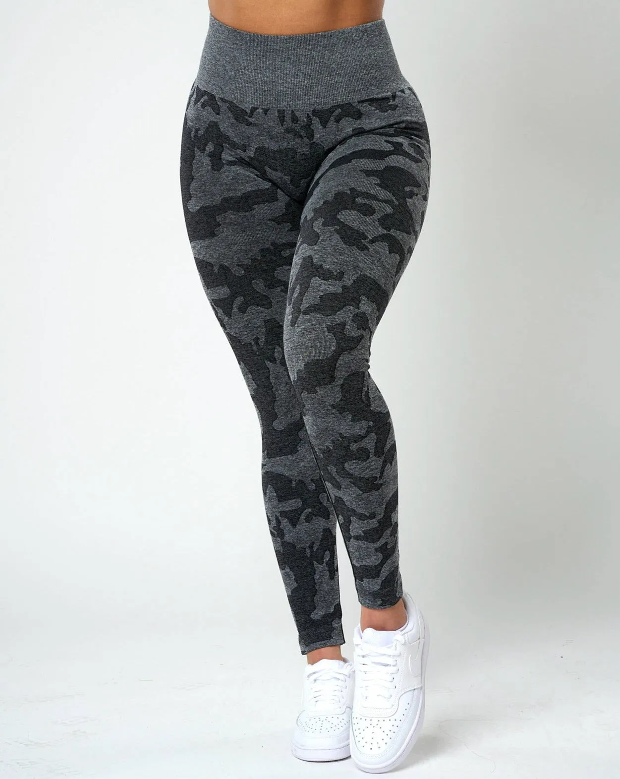 Rita Camo Seamless Leggings - Black