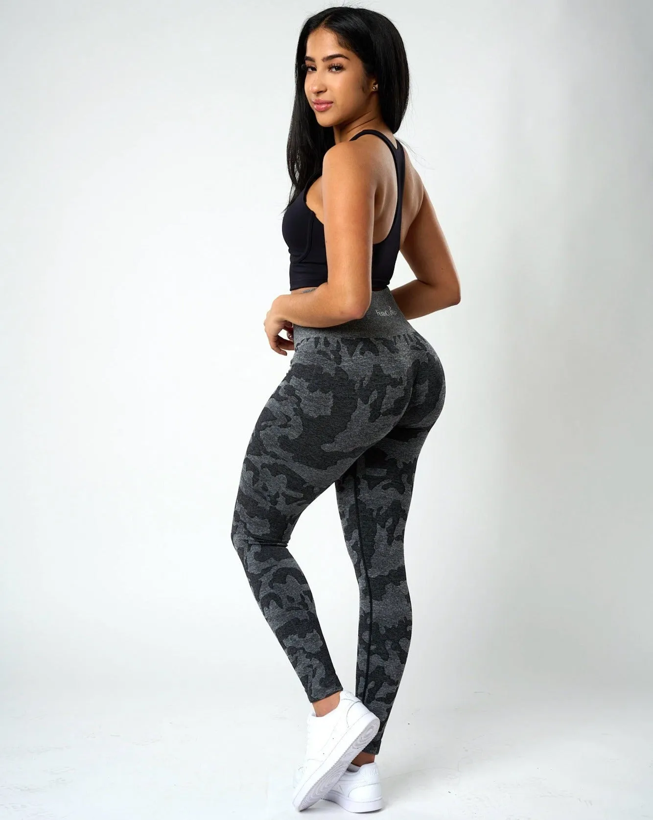 Rita Camo Seamless Leggings - Black