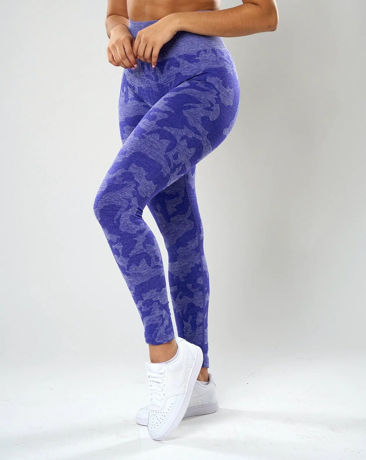 Rita Camo Seamless Leggings - Grape