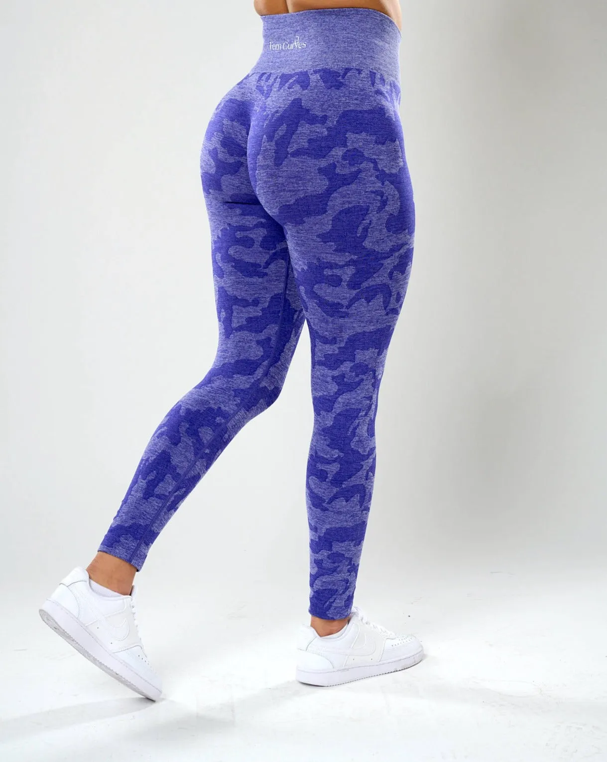 Rita Camo Seamless Leggings - Grape