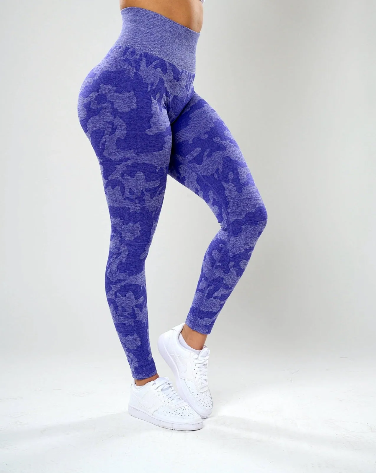 Rita Camo Seamless Leggings - Grape