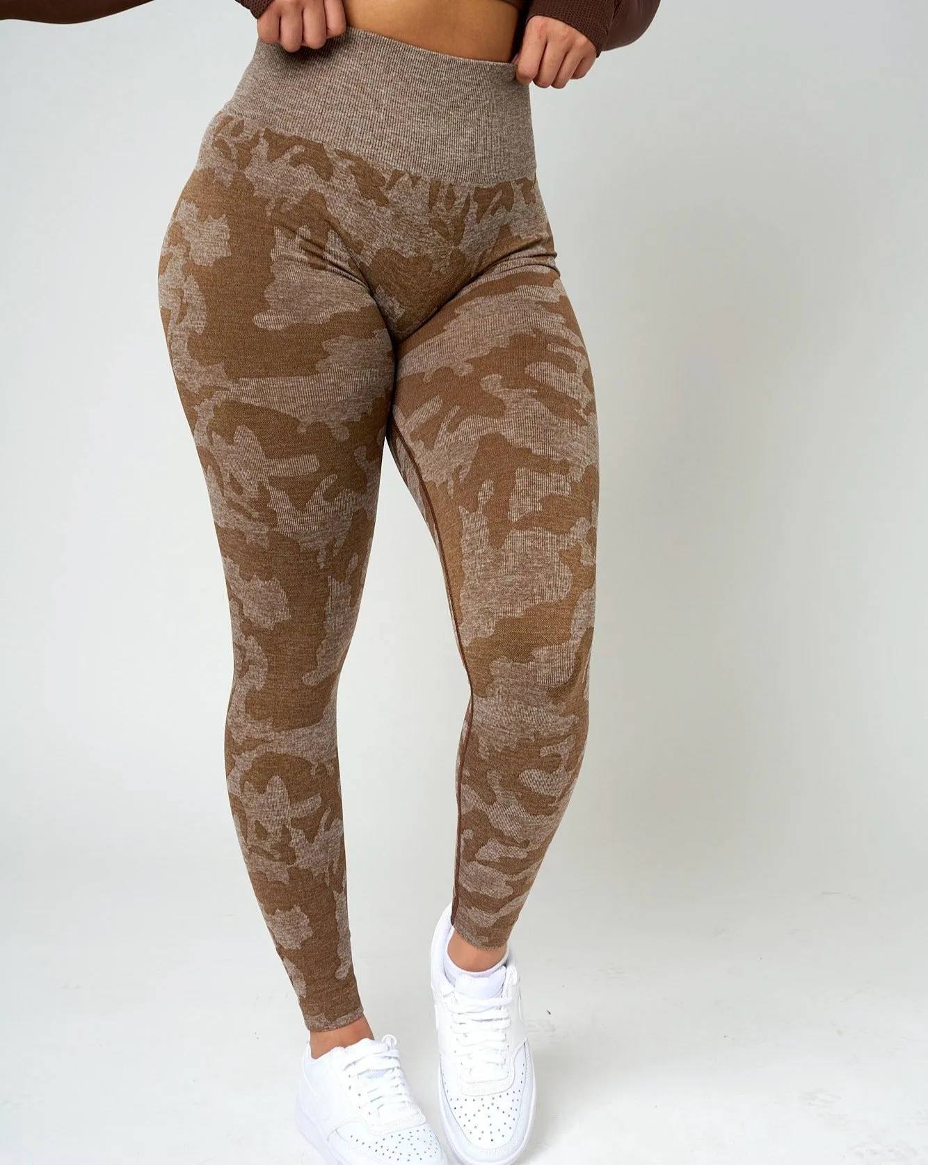 Rita Camo Seamless Leggings - Mocha