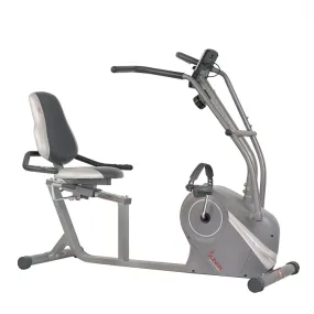 Sunny Health & Fitness Cross Trainer Magnetic Recumbent Bike with Arm Exercisers - SF-RB4936