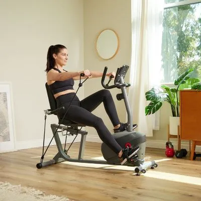 Sunny Health & Fitness Performance Interactive Series Recumbent Exercise Bike with Exclusive SunnyFit App Enhanced Bluetooth Connectivity - SF-RB420031