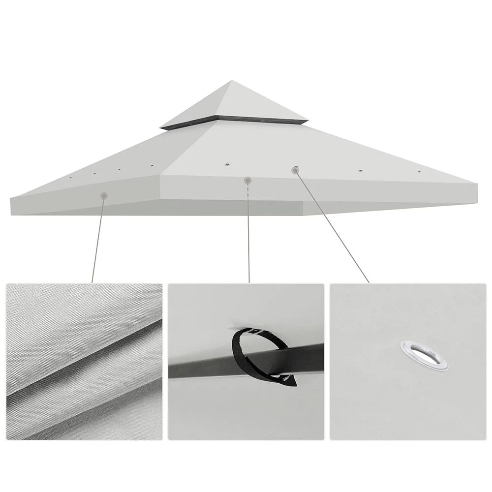 TheLAShop 10x10 ft Waterproof Gazebo Canopy Top Replacement Gray