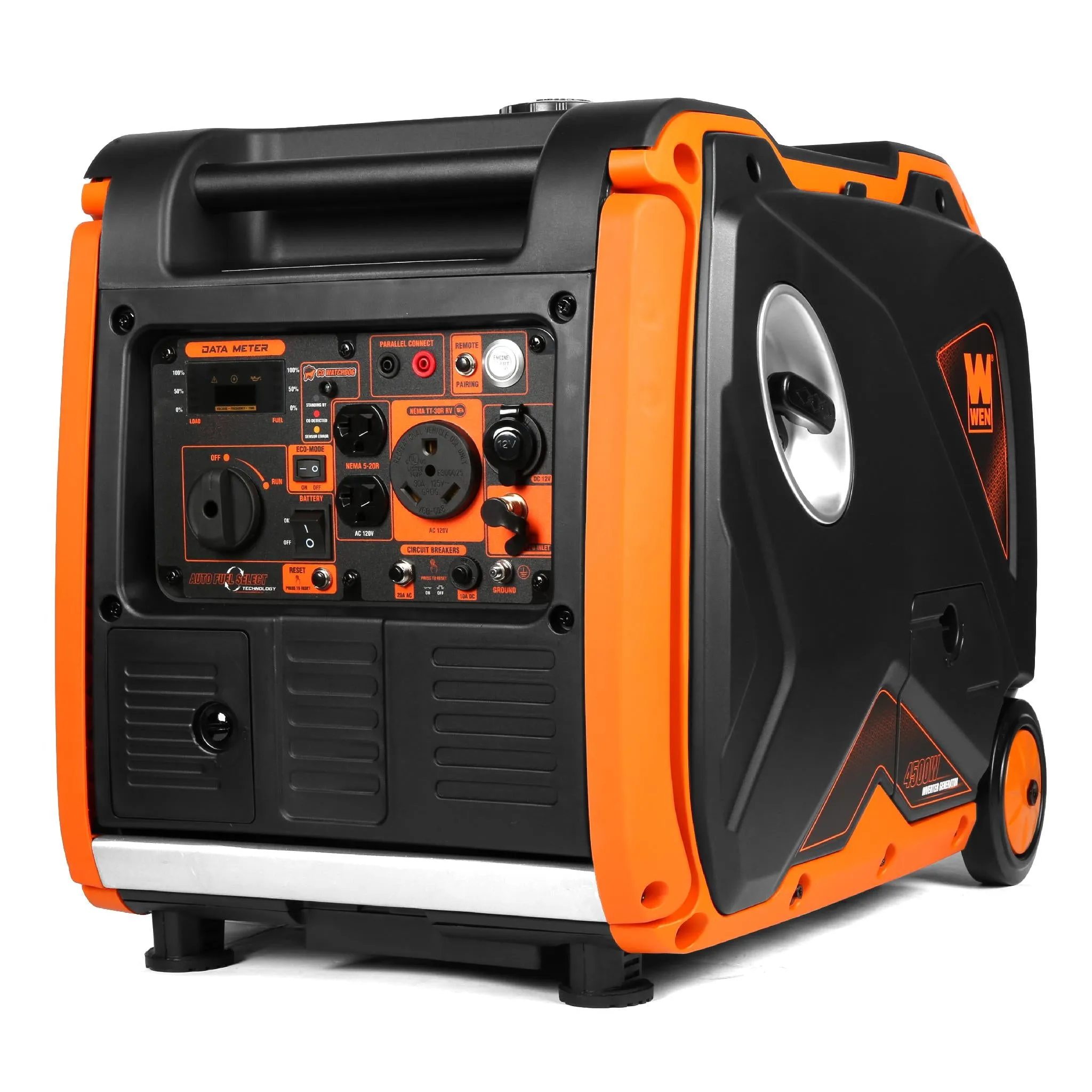 WEN DF452iX Super Quiet 4500-Watt Remote Electric Start Dual Fuel RV-Ready Portable Inverter Generator with Fuel Shut-Off and CO Watchdog