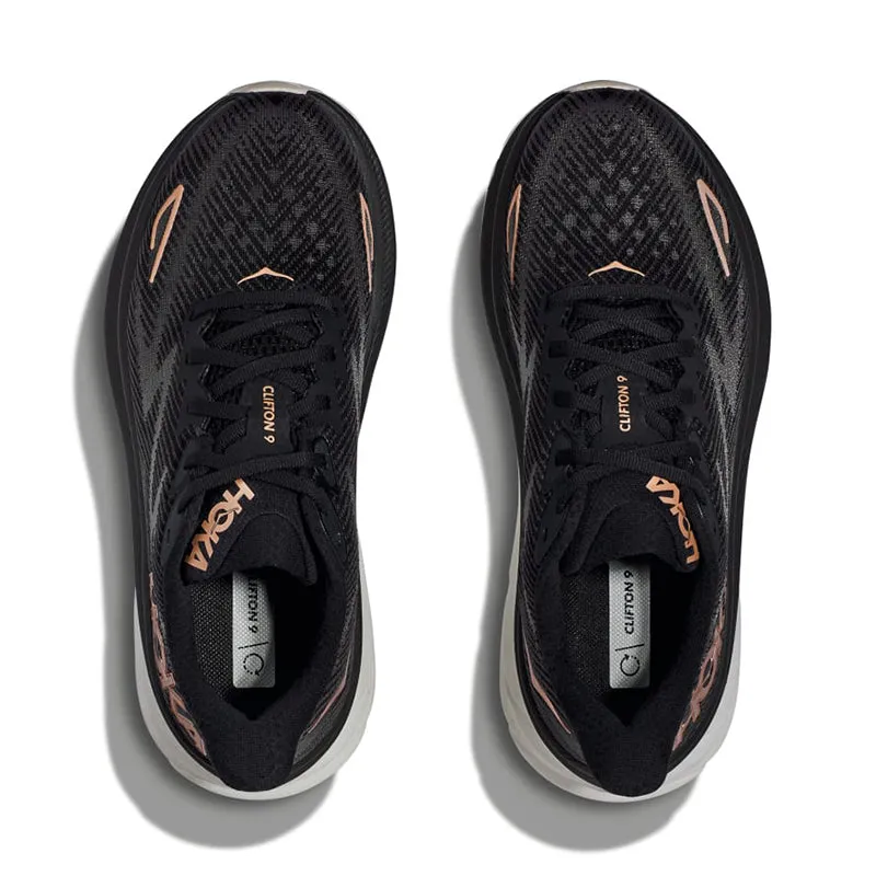 Women's Clifton 9 (WIDE) Black/Rose Gold