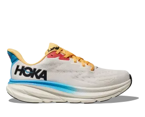 Women's HOKA Clifton 9 Running Shoe in Blanc De Blanc / Swim Day