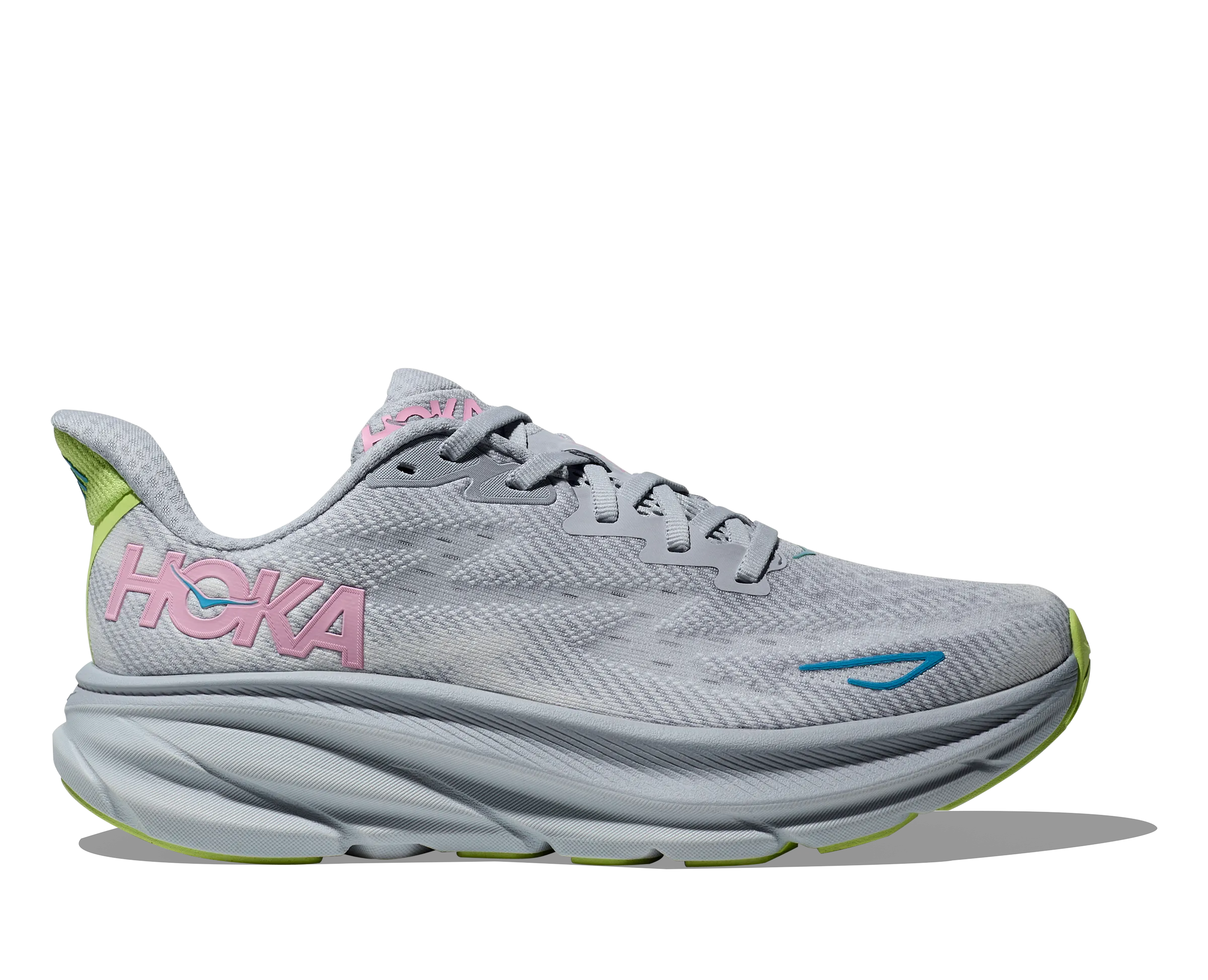 Women's HOKA Clifton 9 Running Shoe in Gull / Sea Ice