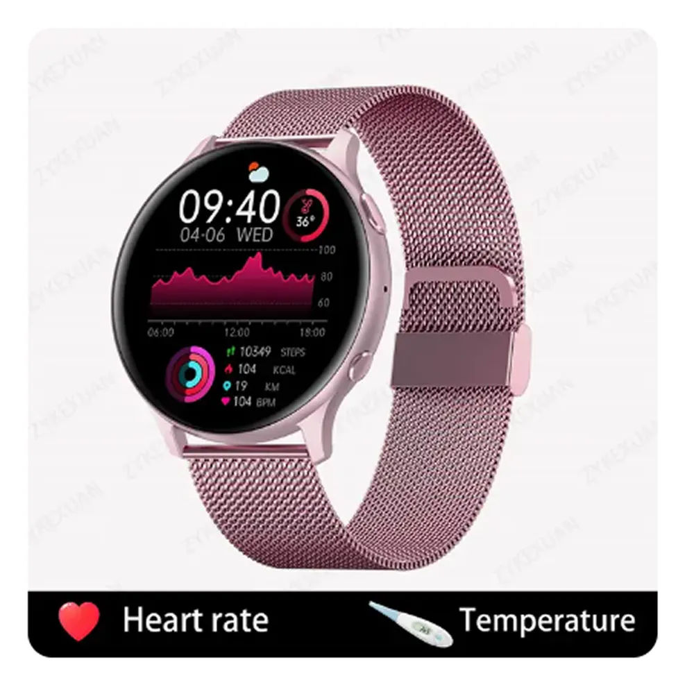 Women'S Multiple Sports Modes Waterproof Stainless Steel Smart Watch