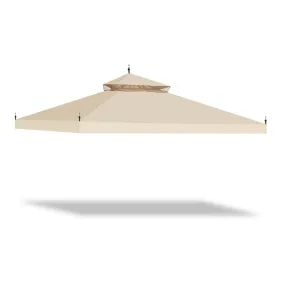 Yescom 10' x 10' Beige Gazebo Canopy Replacement Top 2-Tier